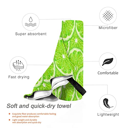 Quick Dry Towel Lime-Green-Pattern Camping Towel Travel Towel Lightweight Sports Towel,Gym,Hiking,Bath,Yoga #TOP2