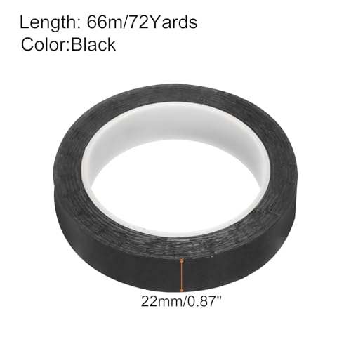 Image of uxcell 1 Rolls Black 0.87 Inch x 72 Yards Polyester Film Electrical Tape PET Tape High Temperature Heat Resistant Tape for Transformer Motor Wire 5S Positioning Logo,22mm x 66m