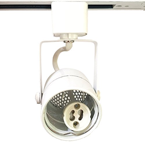 KING SHA White GU10 Line Voltage Track Lighting Head (Bulb NOT Included) Compatible H Type 3-Wire Single Circuit Track Systems ETL-Listed