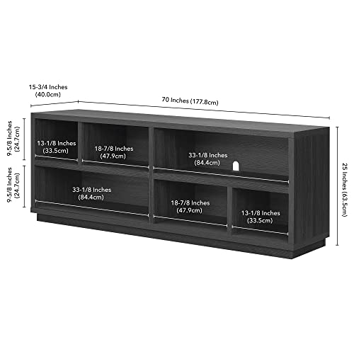 Bowman Rectangular Tv Stand For Tv's Up To 75" In Charcoal Gray #TOP7