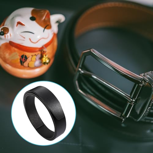 Garneck Men's Leather Ratchet Belt Replacement Strap - Pattern - Versatile Leather Belt Strap for Women and Men No Buckle Design for Everyday Use and Stylish Outfits3