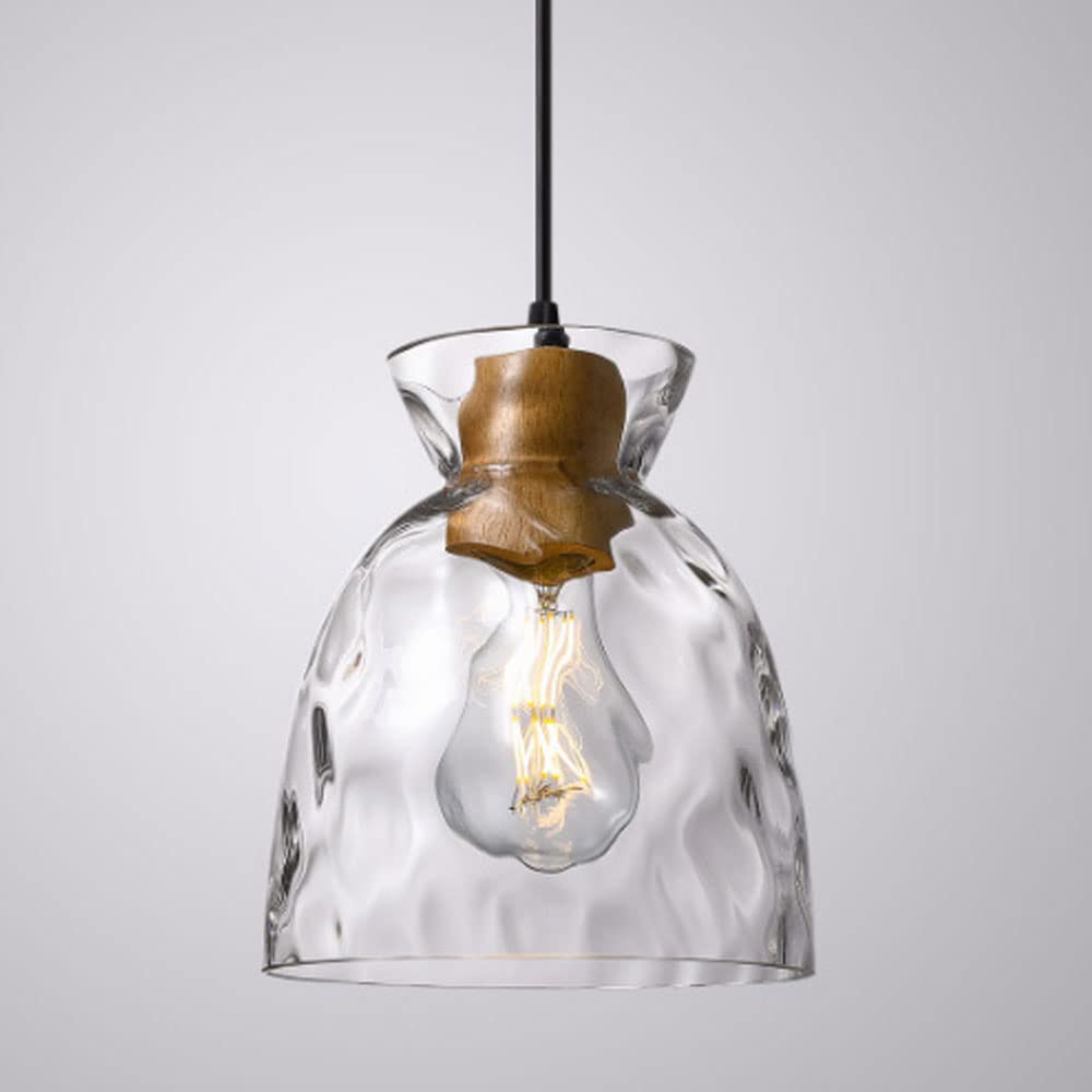 SEMANHUAOZ Modern Wooden Art Glass Pendant Lamp for Living Room Bedroom (Color : Style C)