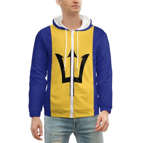 Fattyeery Mens All-Print Jacket China Flag 3D Printing Hoodie with Pocket Casual Sweatshirts for Adult Men