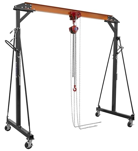 Sealey - Sealey 1 Tonne Portable Adjustable Gantry Crane with Geared Trolley Combo - SG1000KITG