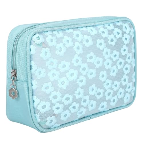 bytaoqipet Pequeñas bolsas de maquillaje de viaje verdes para mujer, bolsa de almacenamiento portátil y bolsa de lavado con cremallera para maquillaje, artículos de tocador y cepillos, bolsa de aseo