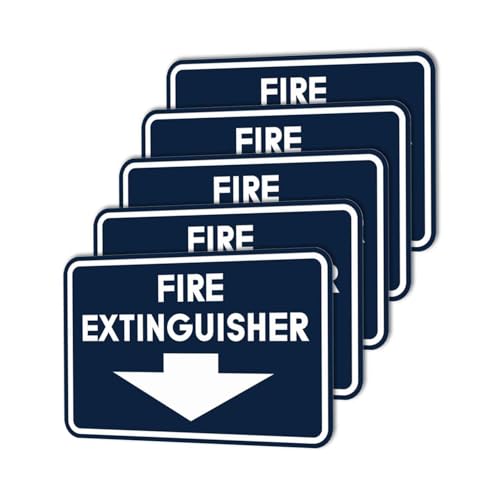 Image of Signs ByLITA Classic Framed Fire Extinguisher (Navy Blue /White) - X-Large 5 Pack
