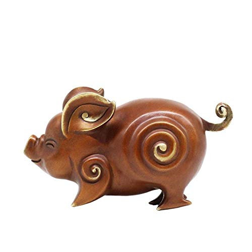 Sculpture en cuivre cochon du zodiaque faite pour décoration maison haute qualité
