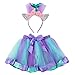 Produktbild FENICAL Kostüm Meerjungfrau Kinder Tutu Kleid Katzenohren Stirnband Geburtstag Party Kostüm Cosplay für Kinder Mädchen 4-5 Jahre alt (M)
