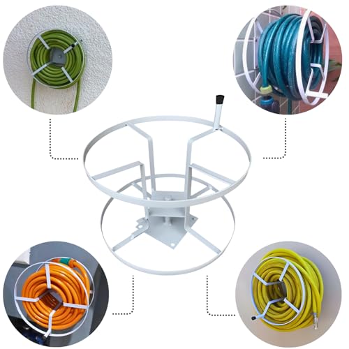 Suporte Para Mangueira Giratorio Enrolador Metal Para Mangueiras 30 Metros