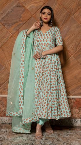 Image of Kurta Set for Women | Anarkali Kurta Set with Dupatta | Women Kurta Sets with Dupatta | Kurta Set with Dupatta for Women | Women Kurta Pant Dupatta Set