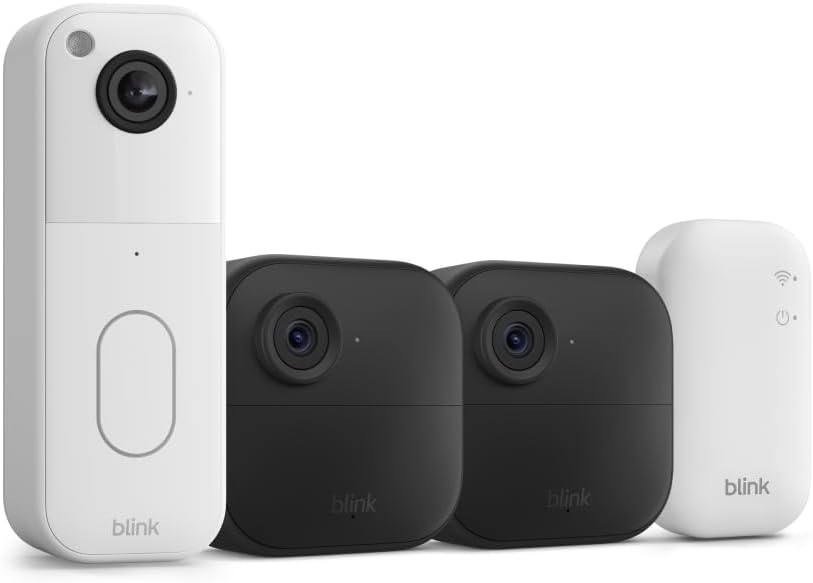 Video Doorbell + Outdoor 4 – Wireless smart security cameras, head-to-toe HD view, two-year battery life. Sync Module Core included – 2 camera system + Video Doorbell