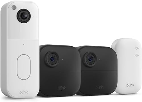 All-new Blink Video Doorbell + Outdoor 4 – Wireless smart security cameras, head-to-toe HD view, two-year battery life. Sync Module Core included – 2 camera system + Video Doorbell
