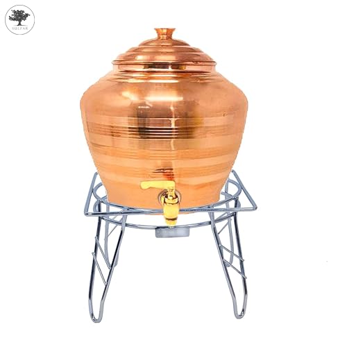 Image of Sulfar Fancy Freestanding Water Pot And Matka Stand Stainless Steel Pot Stand Kitchen Tiered Shelf Rack Chrome Plated Plant