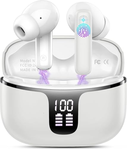 In-Ear Ohrhörer mit HD Mikrofon, Kopfhörer Kabellos Bluetooth HiFi Stereoklang, Wireless Earbuds IPX7 Wasserdicht, Wireless Kopfhörer 30h Spielzeit, Touch Control für iPhone/Android
