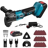 Cordless Oscillating Multi Tools with 1pcs 4000mAh Battery, Compatible with 18V LXT-Battery, 6 Speeds to 21000 OPM, 4°Angle, Quick-fit Blade with 21pcs Accessories for Cutting, Sanding, Scraping