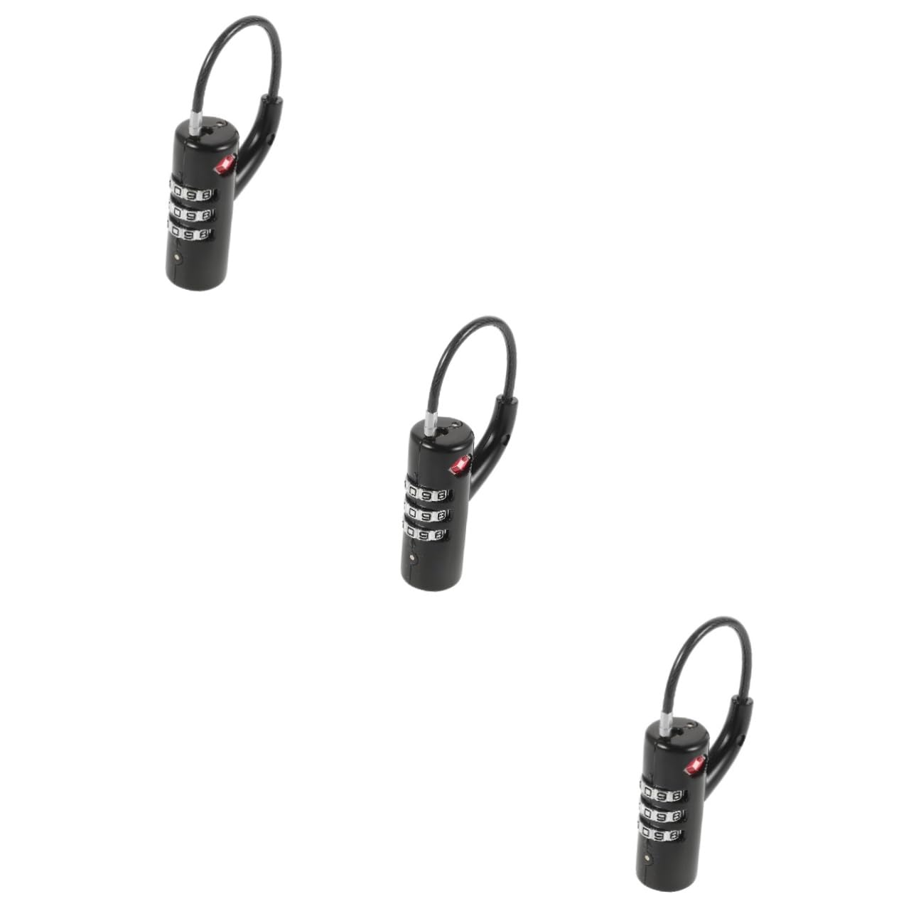 SOLUSTRE 3piezas Candado De Combinación Para Equipaje Cable De Inoxidable Bloqueo Seguro Para Maletas y Mochilas Para Viajes Tsa y Protección De Pertenencias