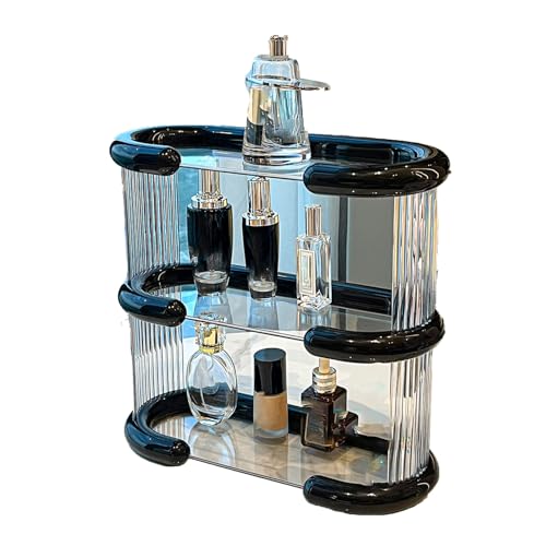 QVK 3-Tier Transparent Perfume Display Stand,A Heightened Guardrail Design; Stylish