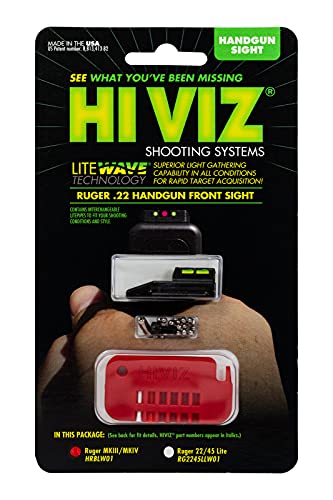 Hiviz Hrblw01 Ruger Mark Ii And Mark Iii Interchangeable Litewave Front Handgun Sight Green, Red, And White, One Size #TOP1
