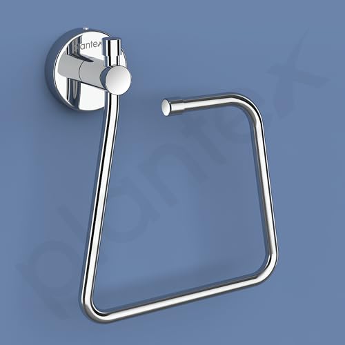 Image of Plantex Stainless Steel Towel Ring for Bathroom /Napkin-Towel Hanger /Wash Basin /Bathroom Accessories - (Chrome-Rectangle) - Pack of 1