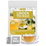 Premium 100 Linden Tea Bags, Made with 100% Natural Linden Tilo Leaves & Flowers, Support Respiratory & Boost Immune System, Caffeine Free.