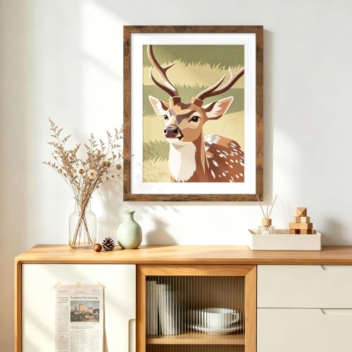 Image of Picrit 14x18 Rustic Brown Picture Frame, Poster Frame for Wall, 3 Pack