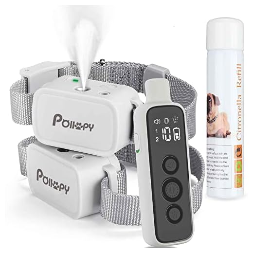 Citronella Dog Training Collar with Remote & 2 Receivers【Can't Work Automatically】,3 Modes Harmless Spray/Vibration/Beep, Humane Citronella Dog Collar,1000ft Range No Shock Rechargeable Spray Collar
