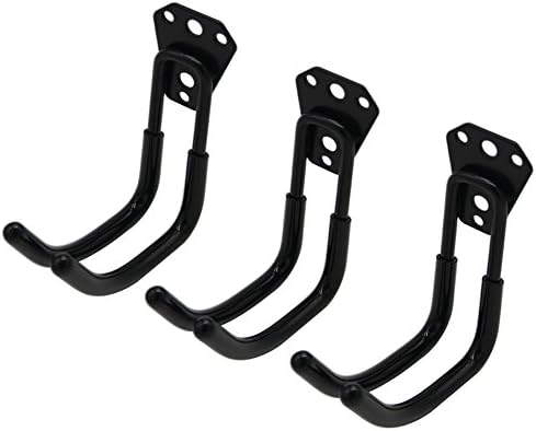 Roos Wall Hung Double Hook Storage Hook Garage Space Saver Hanger Rack Pack of 3(Big Round Hook)
