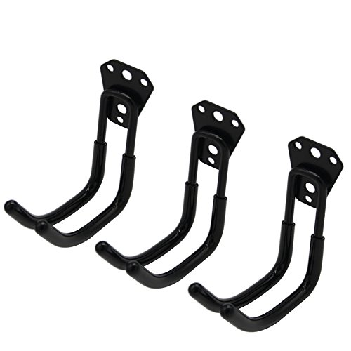 Roos Wall Hung Double Hook Storage Hook Garage Space Saver Hanger Rack Pack Of 3(Big Round Hook) #TOP1
