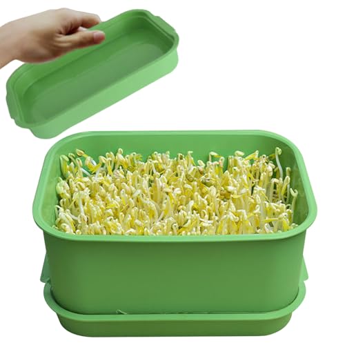 NewGtuizi Microgreens Growing Trays, Free PP Soil-Free Sprouting Tray Stackable