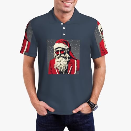 Polo respirant Père Noël pour homme idéal au bureau comme en voyage