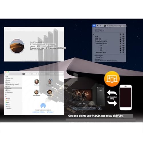 Adaptador Inalámbrico PCIE Hackintosh de 1750 Mbps con Banda Dual y Bluetooth 4.0 3