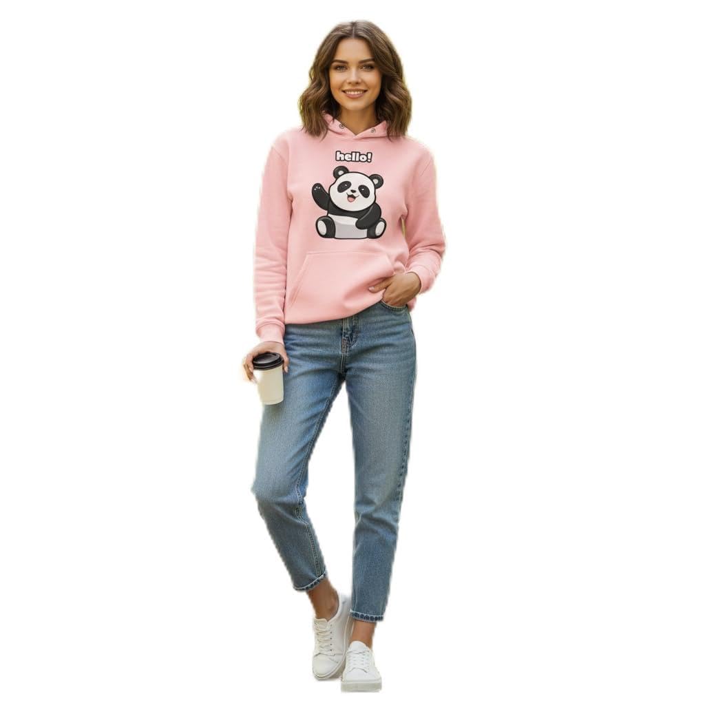 Fashionator Women Printed Hoodie Sweatshirt | Panda Design Full Sleeve Winter Wear-picture-51