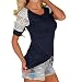 Kshion Women Summer Blouse Casual Tops Lace T-Shirt Tee Short Sleeve Black (XXL)