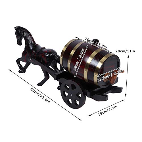 Baril de vin-1.5L Mini Portable chêne bois baril de vin baril chariots hippomobiles ornement équipement de brassage - Image 5