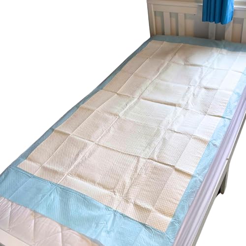 Almohadillas de cama extra grandes para incontinencia [20 unidades] 150 cm x 80 cm, protector súper absorbente para cama tamaño matrimonial, 2300 ml, almohadilla de cama individual