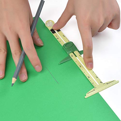 FOCCTS 5-in-1 Sewing Ruler Tool, Sewing Gauge Ruler as T-Gauge, Hem Gauge, Seam Allowance, Buttonhole Spacer and Circle Compass Sliding Gauge Measuring for Beginner Work - Thumbnail 7