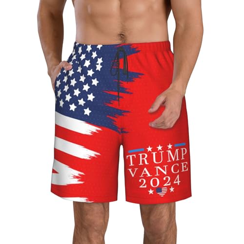 Tru-mp-Vance 2024 Tru-mp 2024 Mens Swimming Shorts Beach Trunks Swimwear with Mesh Lining Swimwear Bathing Suits -