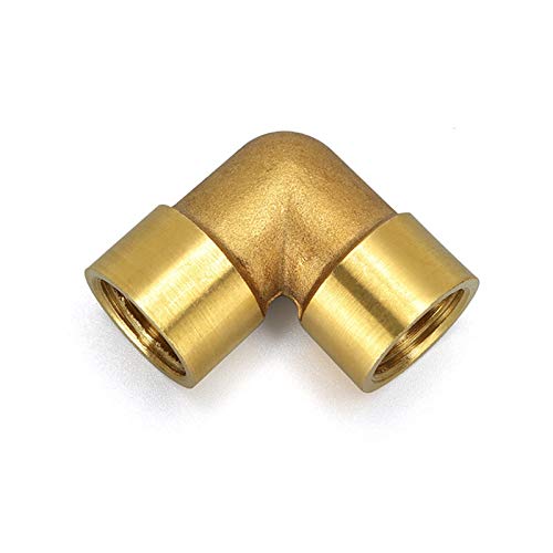 Qinlu-Brass Connector Hose Fitting 90 Deg Brass Elbow Pipe Fitting Connector Coupler For Water Fuel Copper Adapter, 1/8