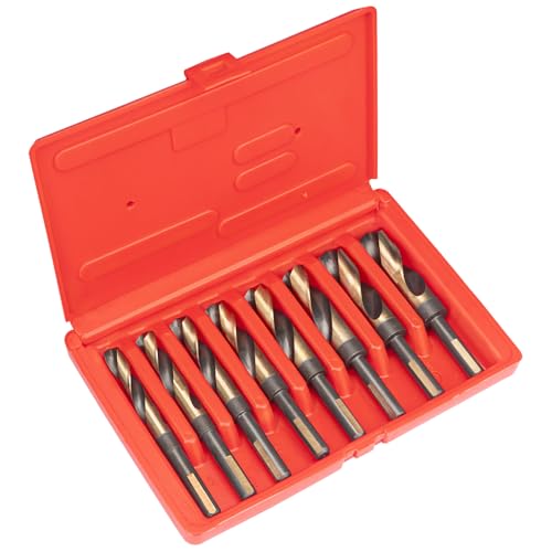 VALYRIANTOOL 8PCS Cobalt Drill Bits Set HSSCO M35 S&D Twist Drill Bits for Stainless Steel 1/2' Reduced Shank 135-Degree Split Point 9/16' to 1'
