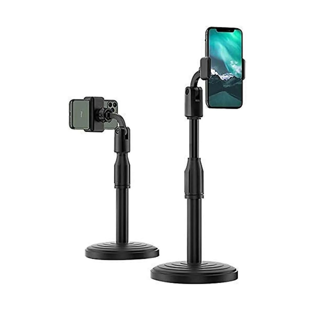 ENAR Mobile Stand – Cell Phone Desktop Stand with 360° Rotation, Height Adjustable to 11.8 Inches, Compatible with 3.5-6.5 Inch Smartphones, Black