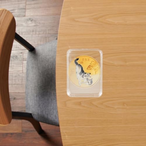 Caja transparente para monedas con tapa 4 piezas miniatura 6