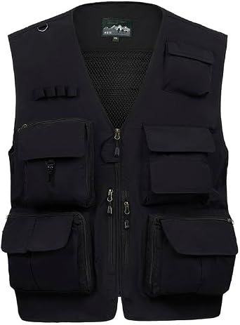 LBL Men's Utility Fishing Vest Lightweight Outdoor Work Safari Travel Photo Multi Pockets Waistcoat Jacket