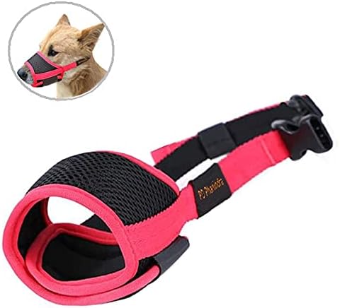 Phanindra Dog Muzzle Nylon Soft Muzzle Anti-Biting Barking Secure，Mesh Breathable Pets Muzzle for Small Medium Large Dogs