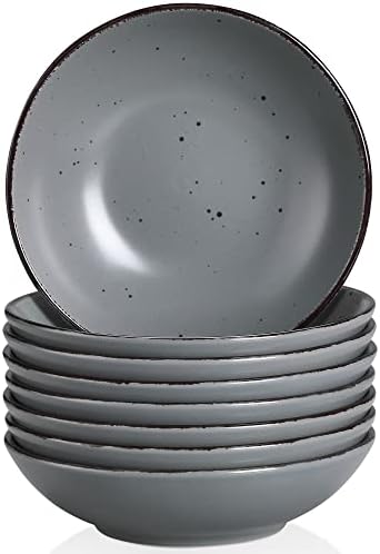 vancasso Series Moda, Matte Dinner Set Black Dinner Service, 16-Piece Ceramic Dinnerware Tableware Stoneware Crockery with 11in Dinner Plate, 8in Dessert Plate, 7in Bowl and 14oz Mug