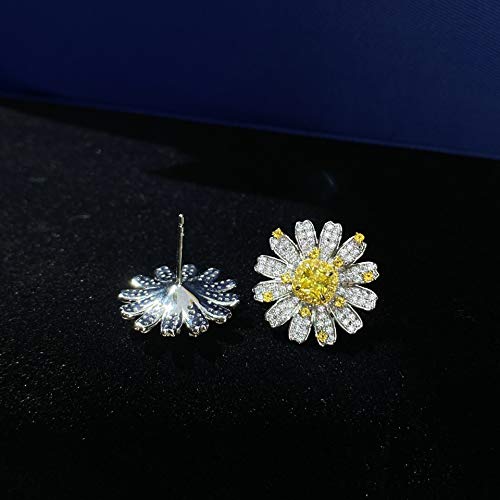 Moissanite boucles d'oreilles pierre précieuse citrine fleur bijoux fins 100%