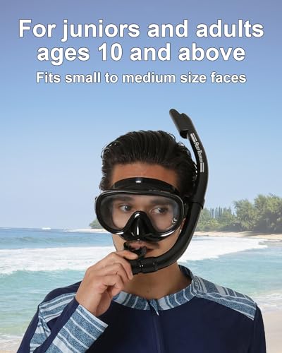 Equipo de snorkel Reef Tourer para adultos de 10 años en adelante, conjunto con máscara panorámica, aletas ajustables y tubo semi-seco RP0104 miniatura 2