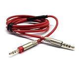 Red Replacement cable with Remote Mic connect iphone to Sennheiser HD598 HD558 HD518 headphones