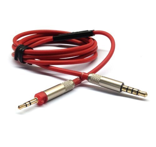 NewFantasia Red Replacement Cable Compatible with Sennheiser HD598, HD598 SE, HD518, HD598 Cs, HD598 SR, HD599, HD579 Headphone, Remote Volume & Mic Compatible with iPhone