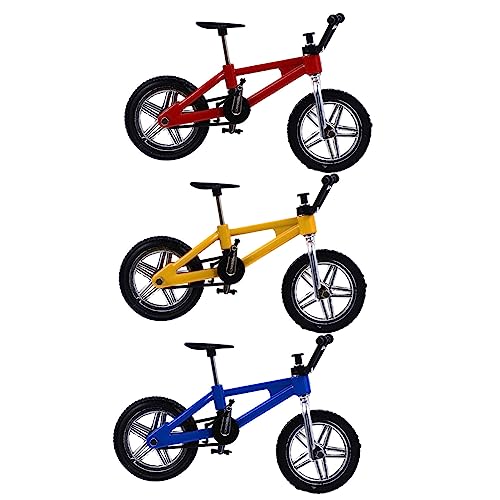 Toddmomy 3pcs Mini Alloy Finger Bike Relief Adornment for Party Favors and Birthday Lightweight and Safe Design