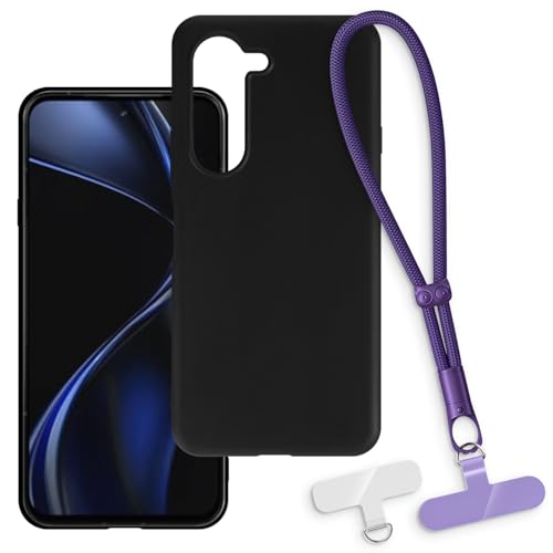 OAGELIM 2-in-1�ی�P�[�X�ƃ��X�g�X�g���b�v FCNT Arrows Alpha F-51F �Ƃ̌݊������� ���O���\�ȃ��j���[�h�t���d�b�J�o�[�A����~�ߕ����h�~�O���b�v�n���h�� (�u���b�N + �p�[�v��)